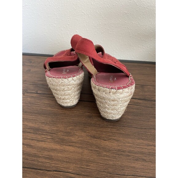 New Unstructured By Clarks Red Wedge Espadrille Sandals 8.5 - Picture 3 of 5